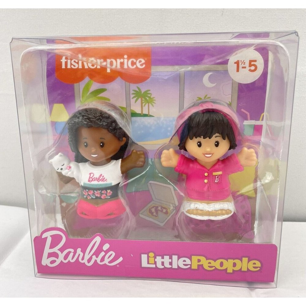 Fisher Price ~Little People ~Barbie 2 Pack Sleepover Figures Set